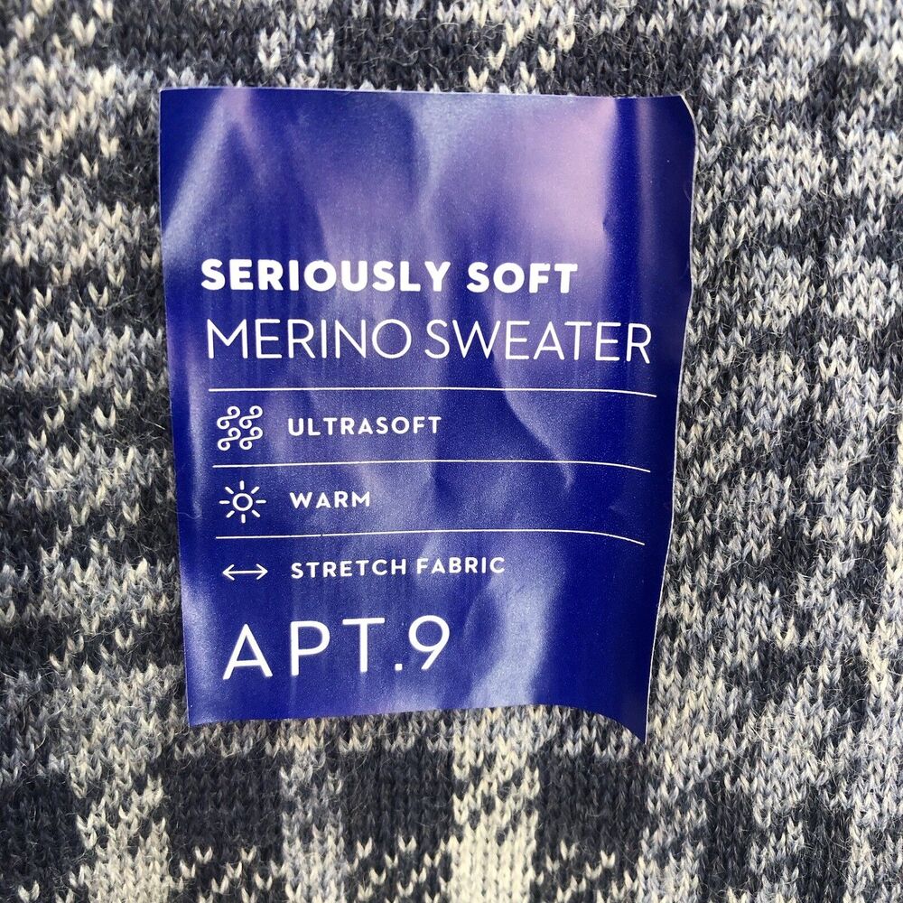 New Apt. 9 Merino Men's Sz Small Sweater Pullover Colorblock Stretch Round Neck - Picture 7 of 11